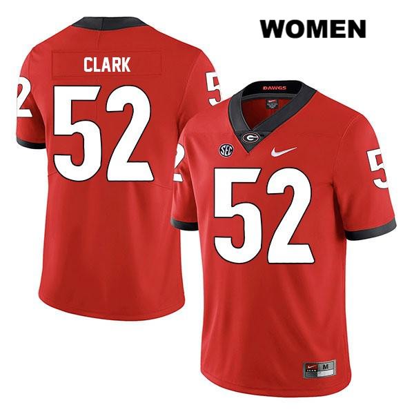 Georgia Bulldogs Women's Tyler Clark #52 NCAA Legend Authentic Red Nike Stitched College Football Jersey BSU4156ZU